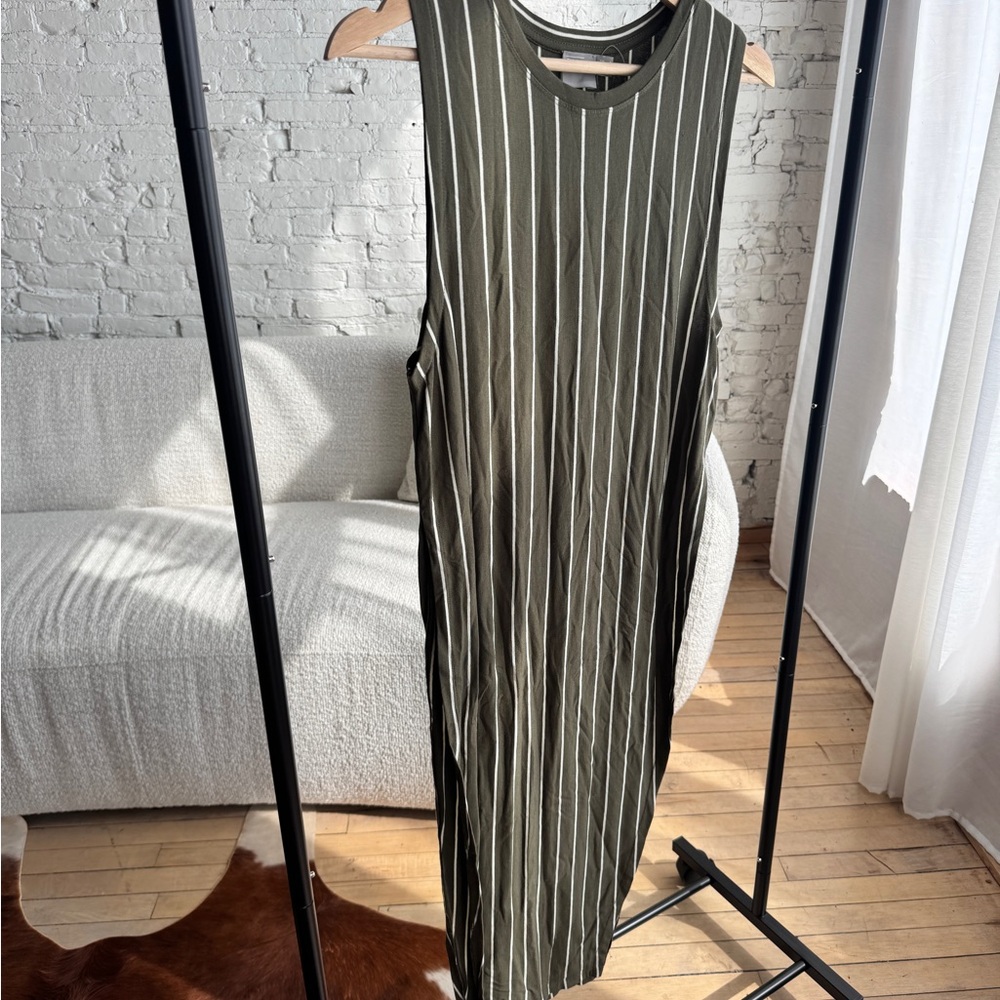 ASOS green and white stripe Sleeveless Dress